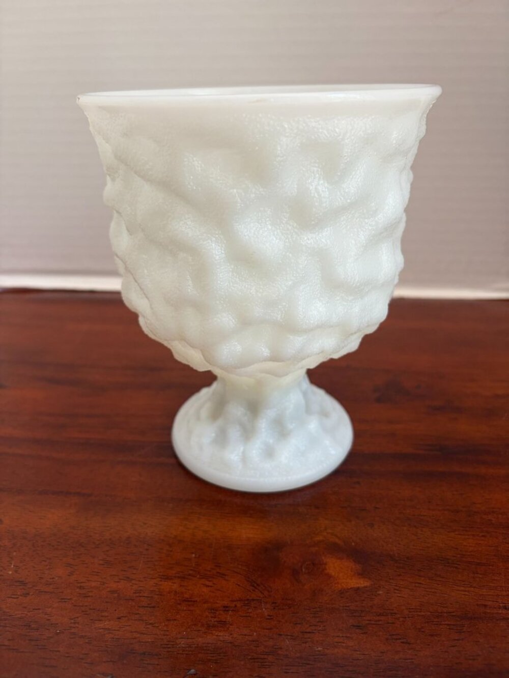 Vintage E.O. Brody Company Crinkle Milk Glass Vase or Planter